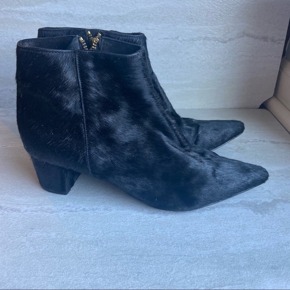 SENSO Paloma Black calf Hair Block Heel Booties size 36 leather - Picture 1 of 9